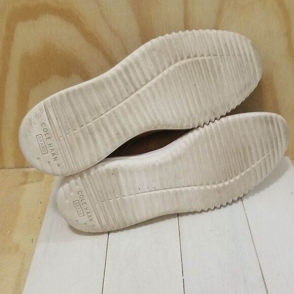 Cole Haan Grand+ Tan/Ivory Leather Wingtip Oxfords Sz 11 - Picture 7 of 8